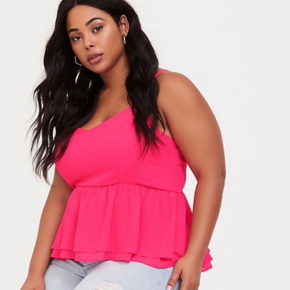 Torrid Hot Pink Peplum Tank - Picture 3 of 4